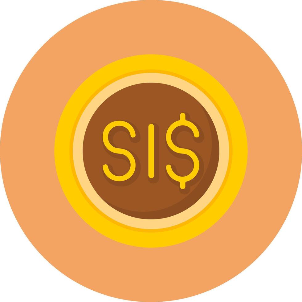 Solomon Islands Dollar Sign Flat Circle Style Icon vector