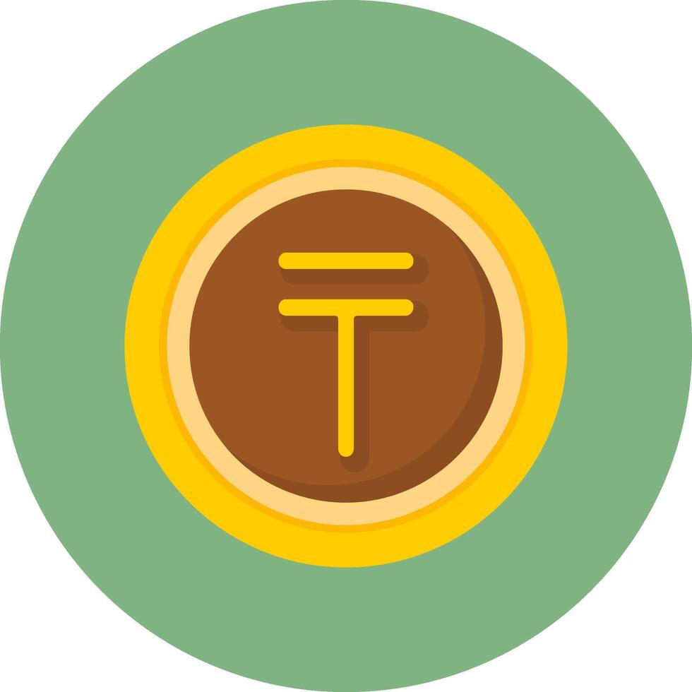Kazakhstani Tenge Sign Flat Circle Style Icon vector