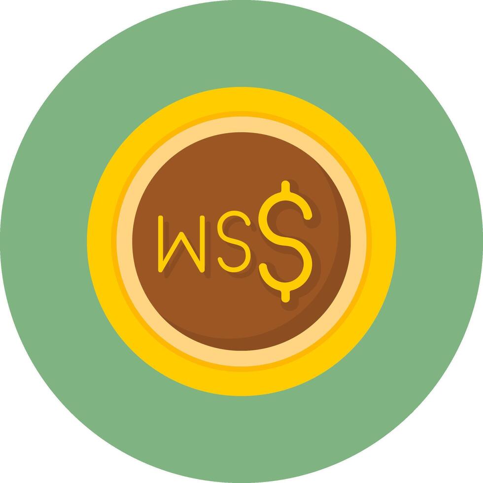 Samoan Tala Sign Flat Circle Style Icon vector