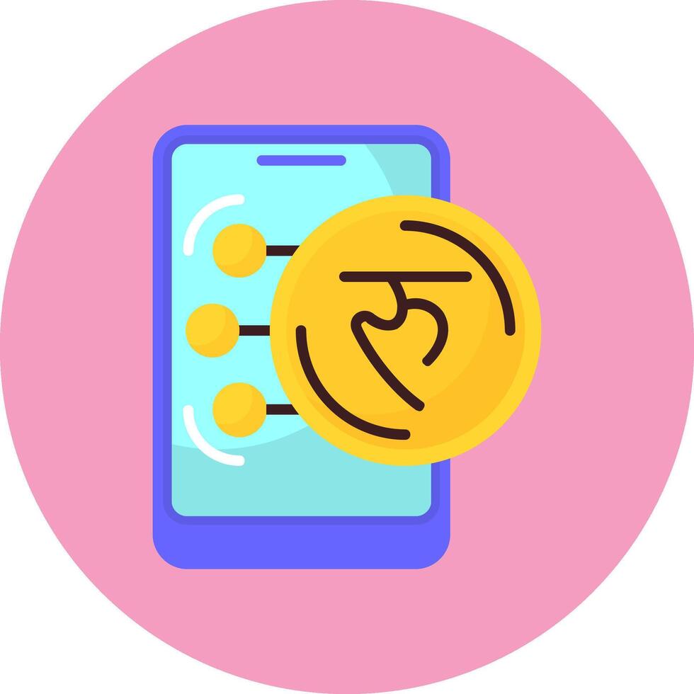 Nepalese Rupee Flat Circle Style Icon vector