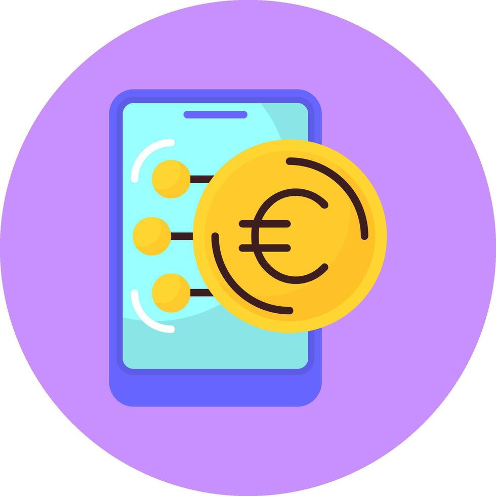 Euro Flat Circle Style Icon vector