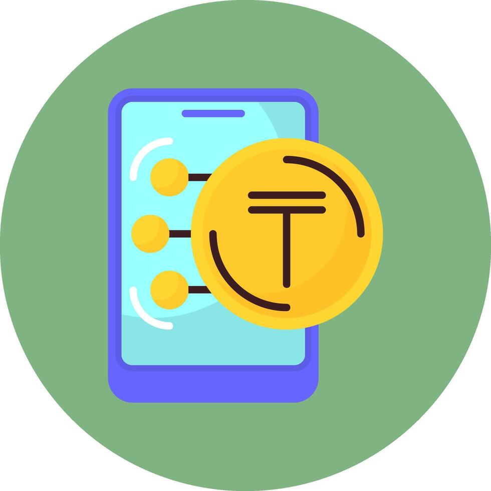 Kazakhstani Tenge Flat Circle Style Icon vector