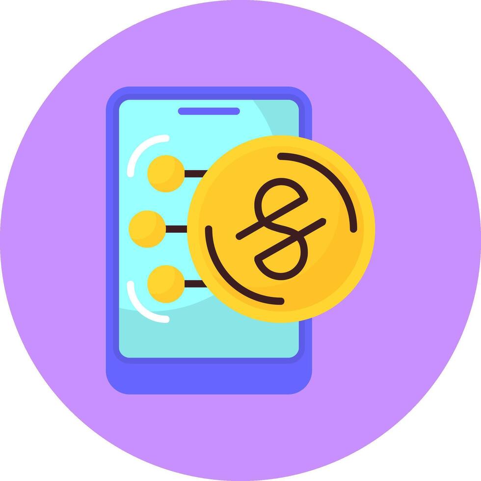 Uzbekistani Som Flat Circle Style Icon vector