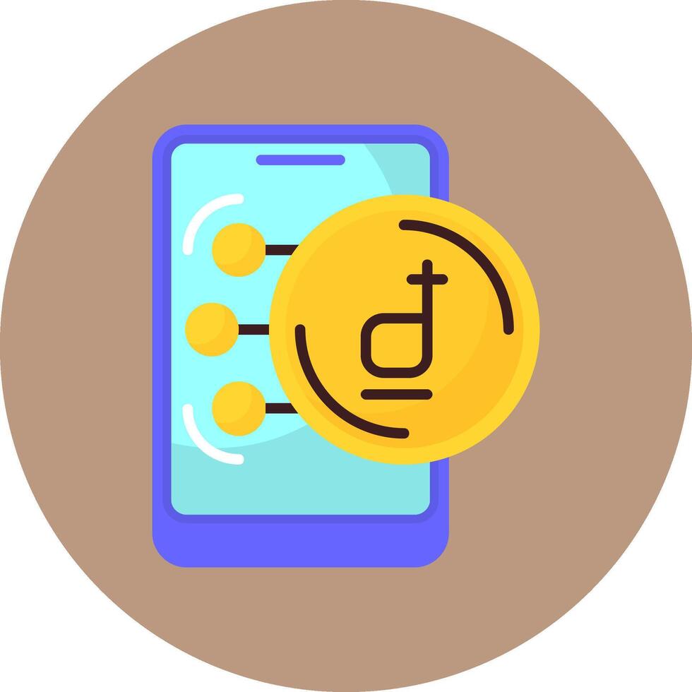 Vietnamese Dong Flat Circle Style Icon vector