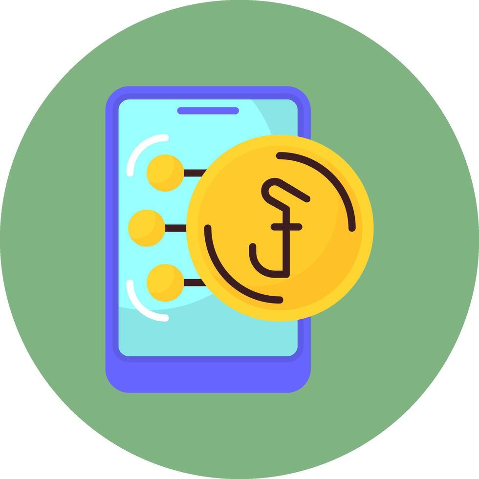 Cambodian Riel Flat Circle Style Icon vector