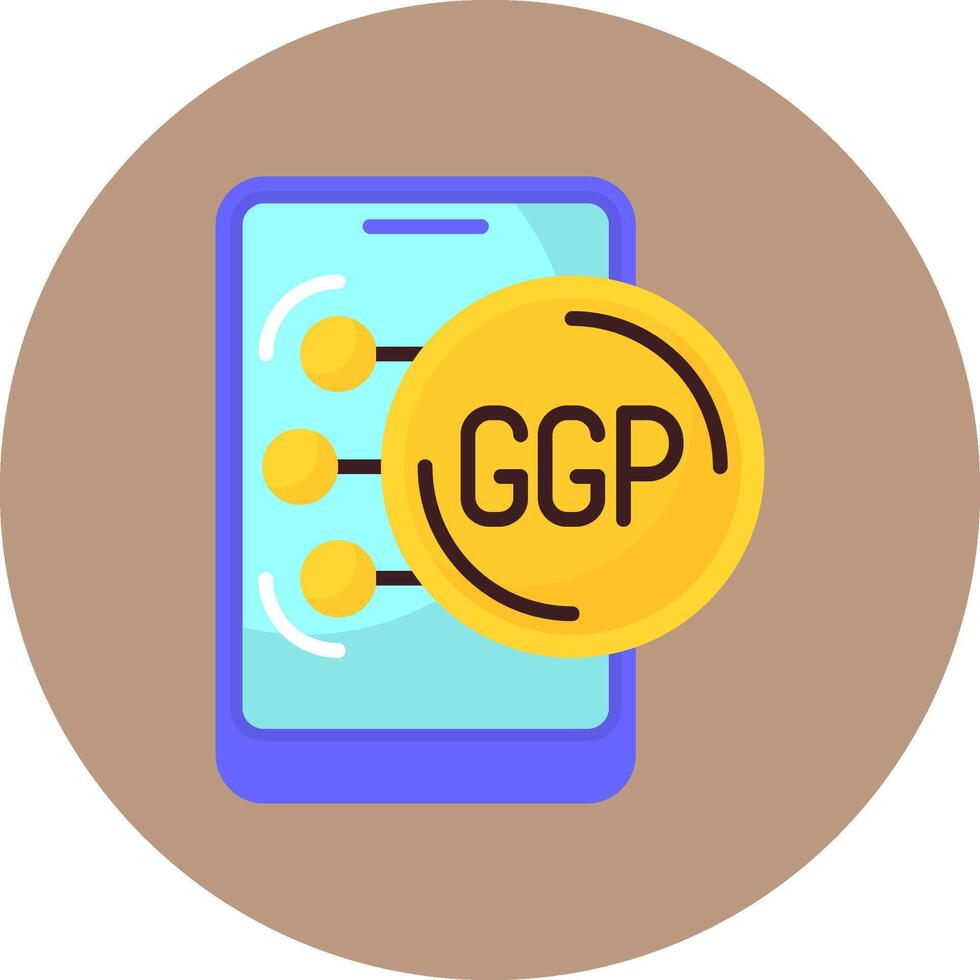 Guernsey Pound Flat Circle Style Icon vector