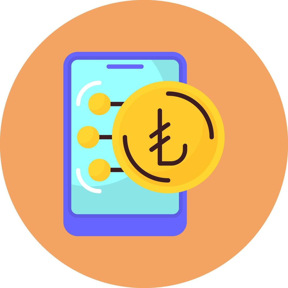 Turkish Lira Flat Circle Style Icon vector