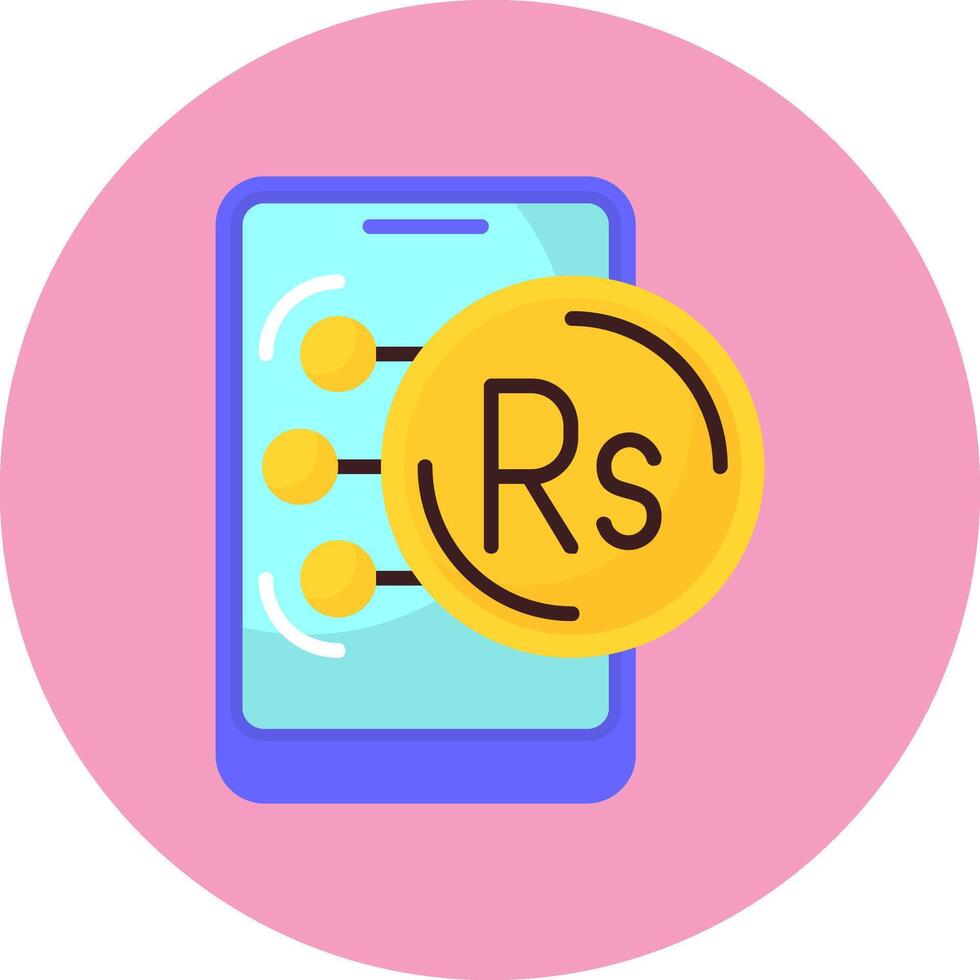 Pakistani rupee Flat Circle Style Icon vector