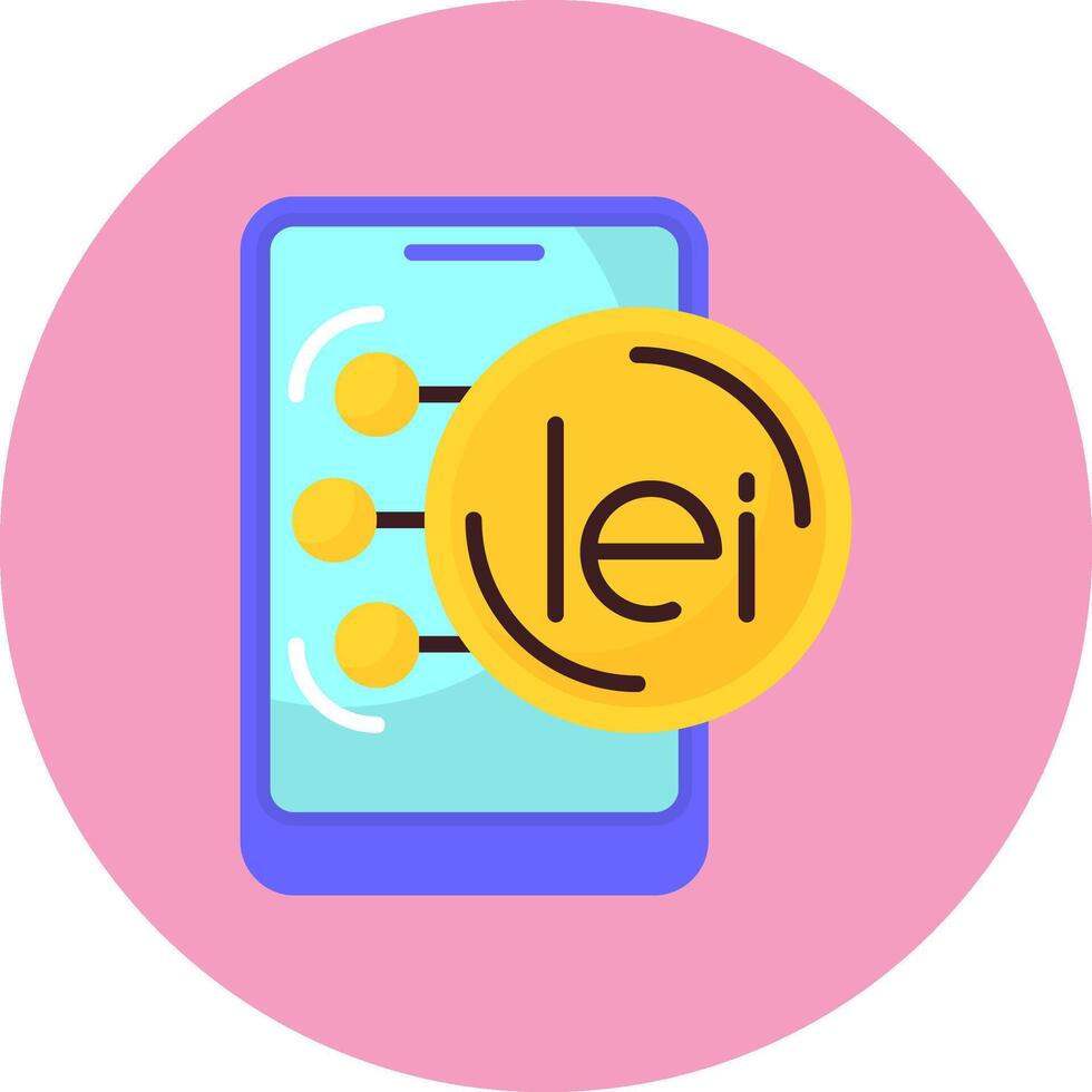 Romanian Leu Flat Circle Style Icon vector