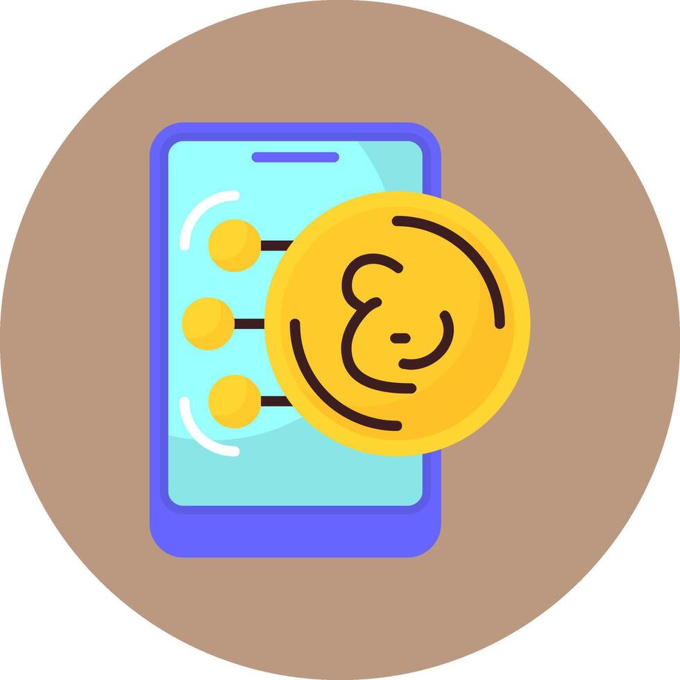 Omani Rial Flat Circle Style Icon vector
