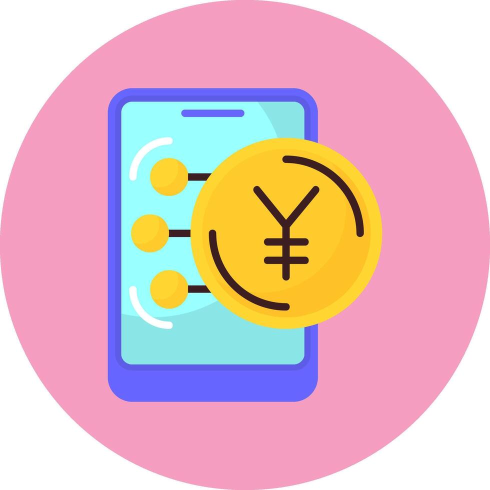 Japanese Yen Flat Circle Style Icon vector