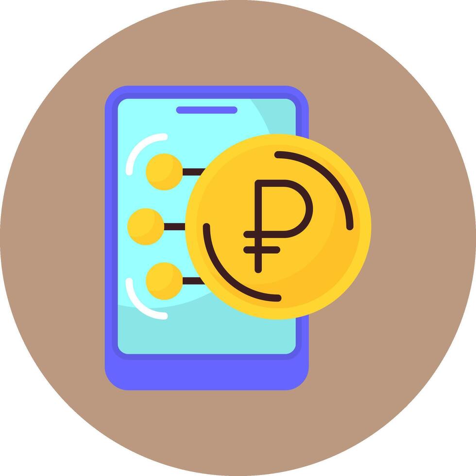 Russian Ruble Flat Circle Style Icon vector