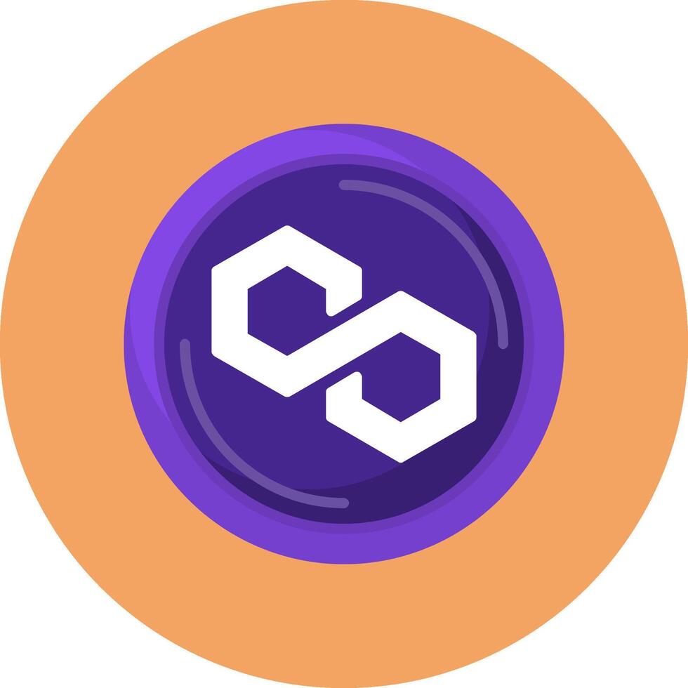 Polygon Flat Circle Style Icon vector