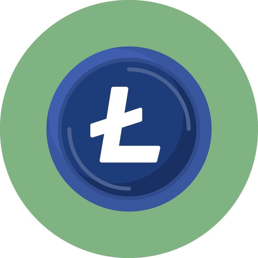 Lite Coin Flat Circle Style Icon vector