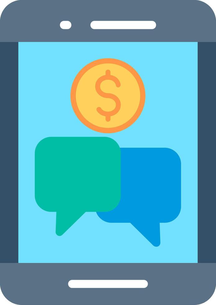 Mobile Chat Flat Illustration Design vector