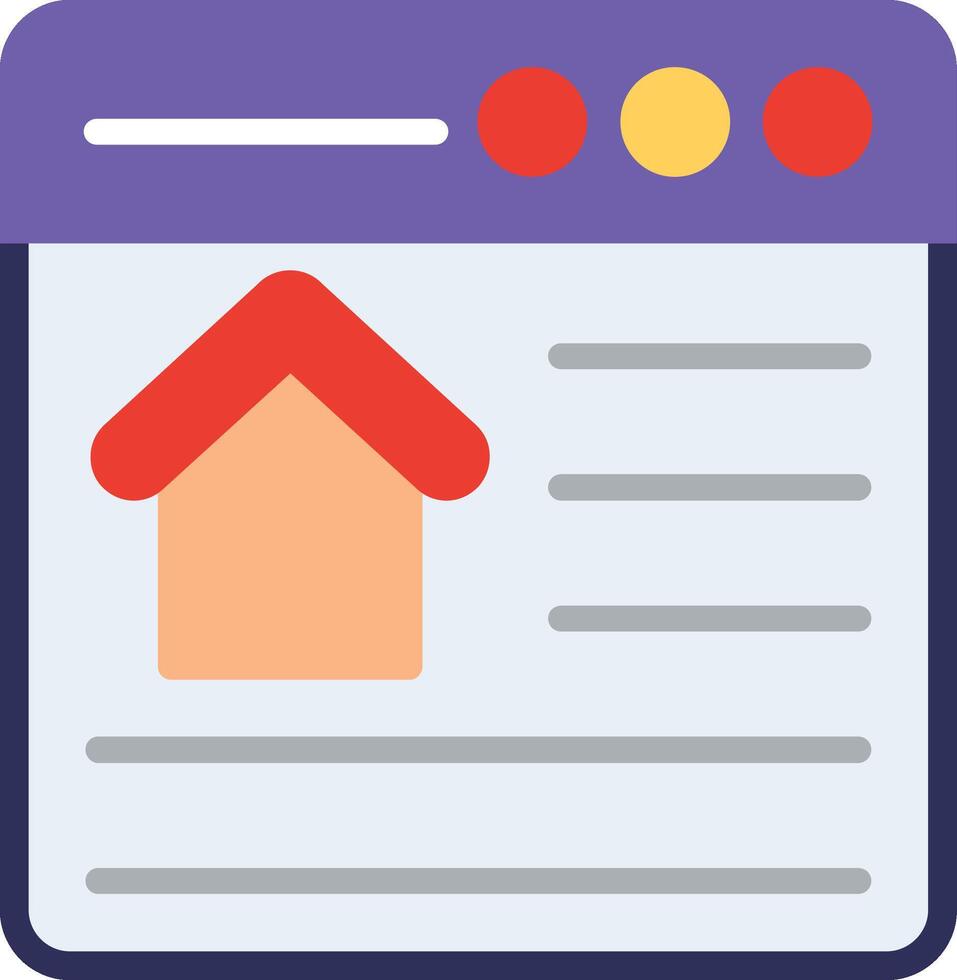 Online Two Color Property Flat Illustration Design vector