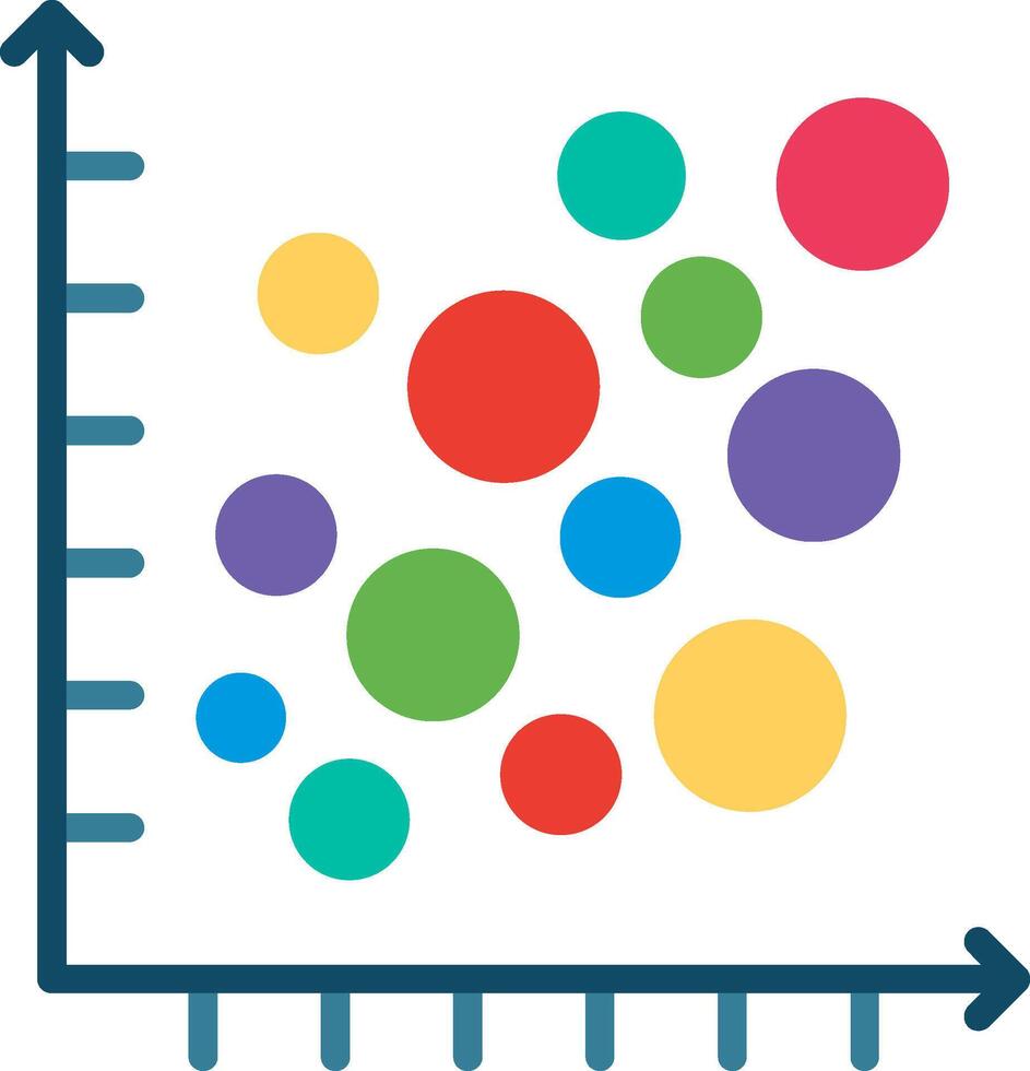 Bubble Graph Flat Illustration Design vector