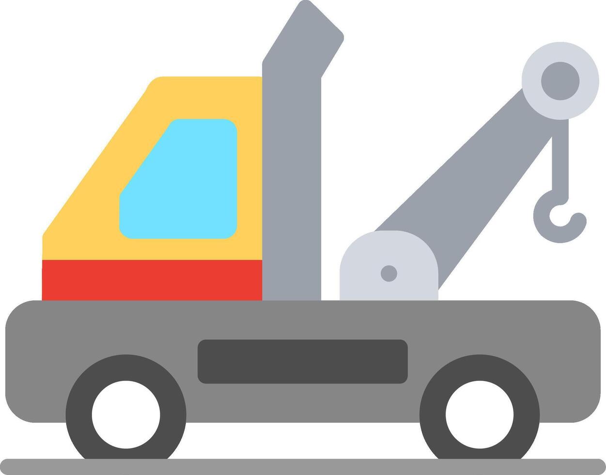 Tow Truck Flat Illustration Design vector