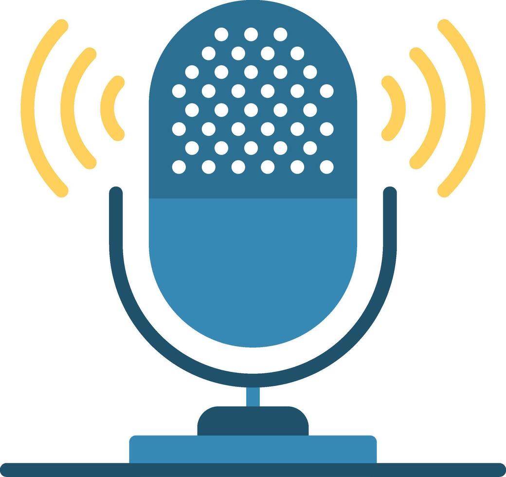 Microphone Flat Illustration Design vector