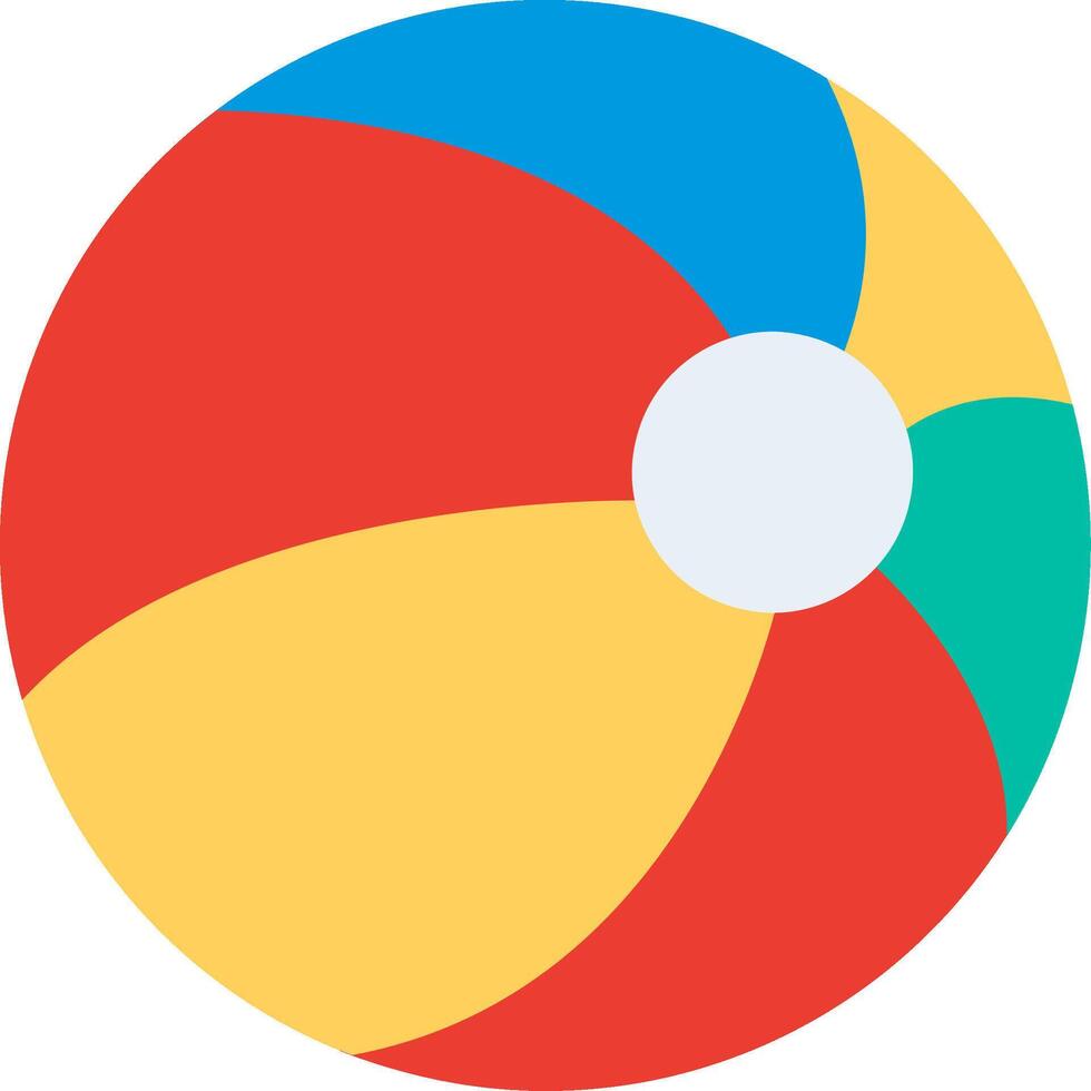 Beach Ball Flat Illustration Design vector