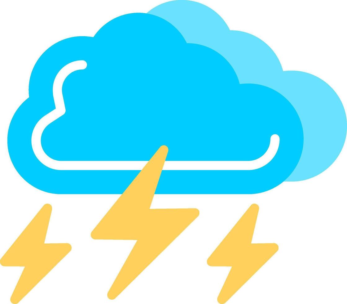 Thunderbolt Flat Icon Design vector