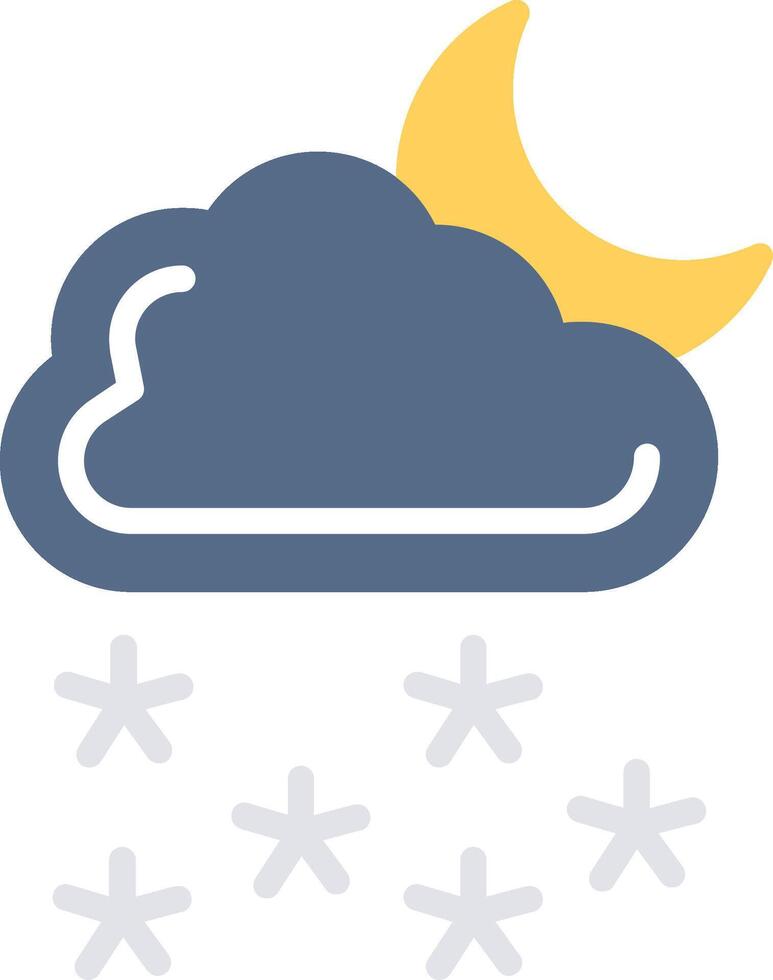 Night Snow Flat Icon Design vector