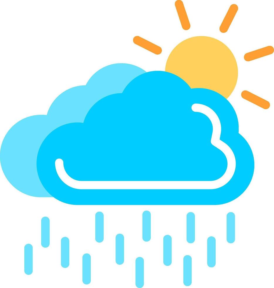 Drizzle Flat Icon Design vector