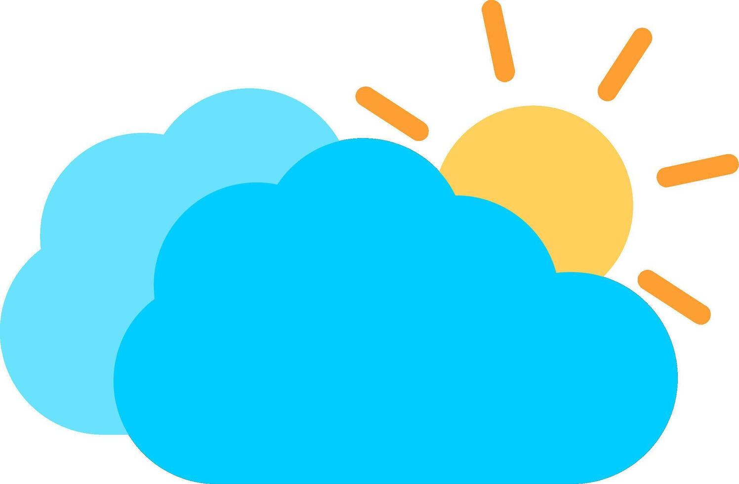 Cloudy Day Flat Icon Design vector