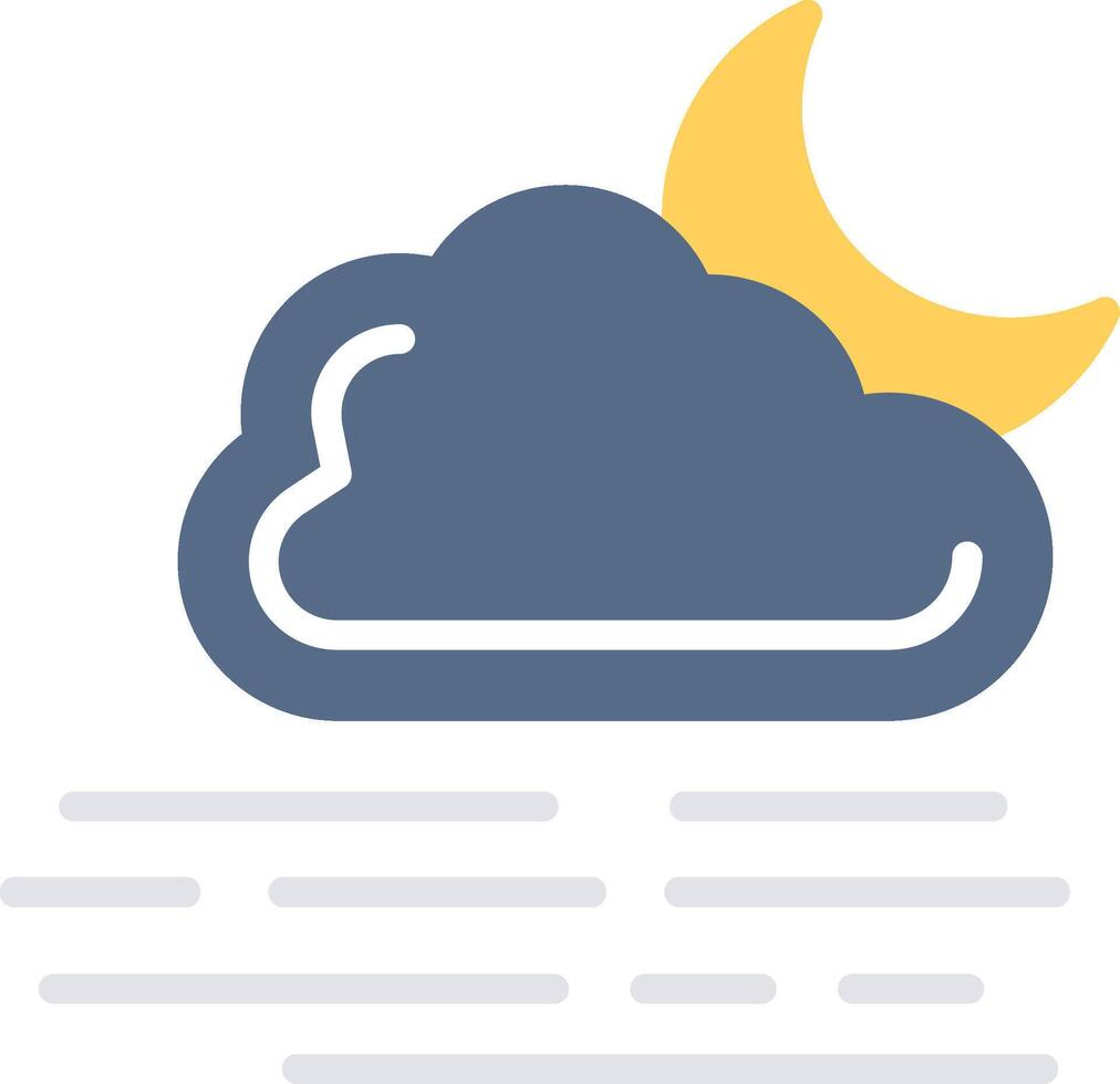 Foggy Night Flat Icon Design vector