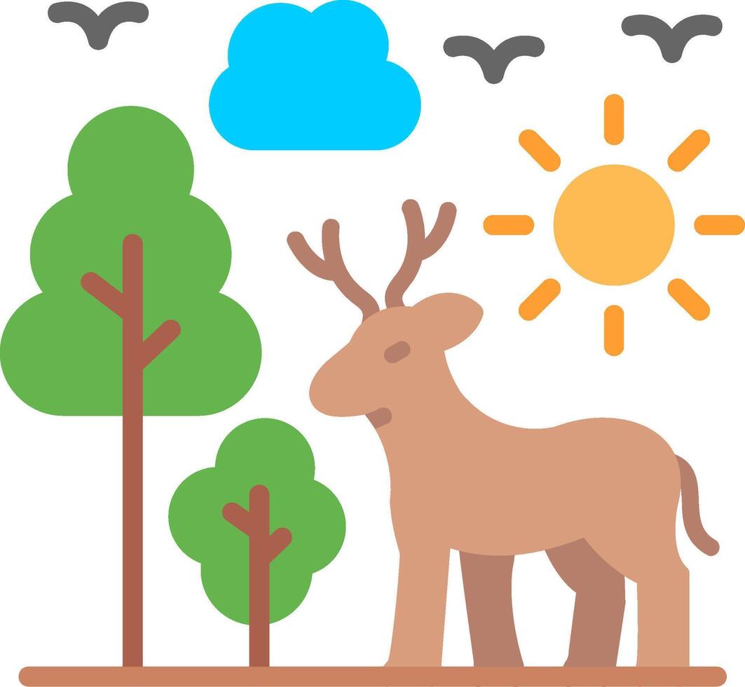Deer Flat Icon Design vector