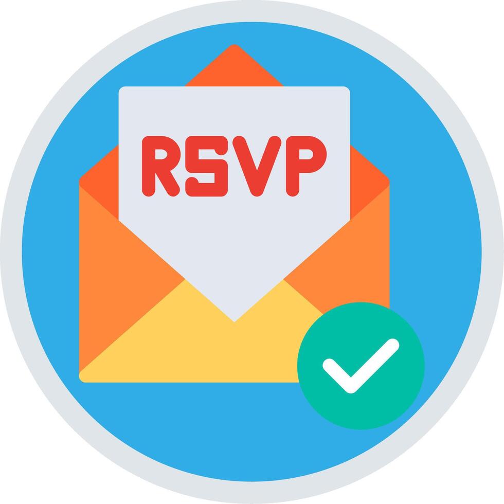 Rsvp Flat Icon Design vector