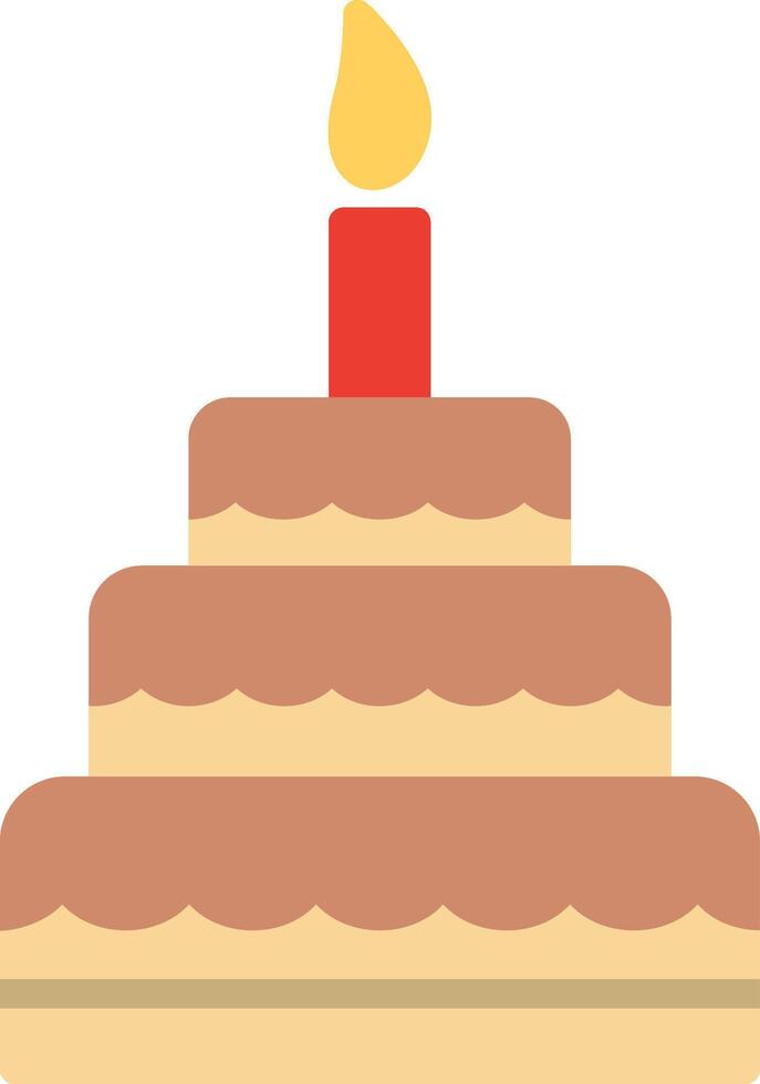 Birthday Cake Flat Icon Design vector