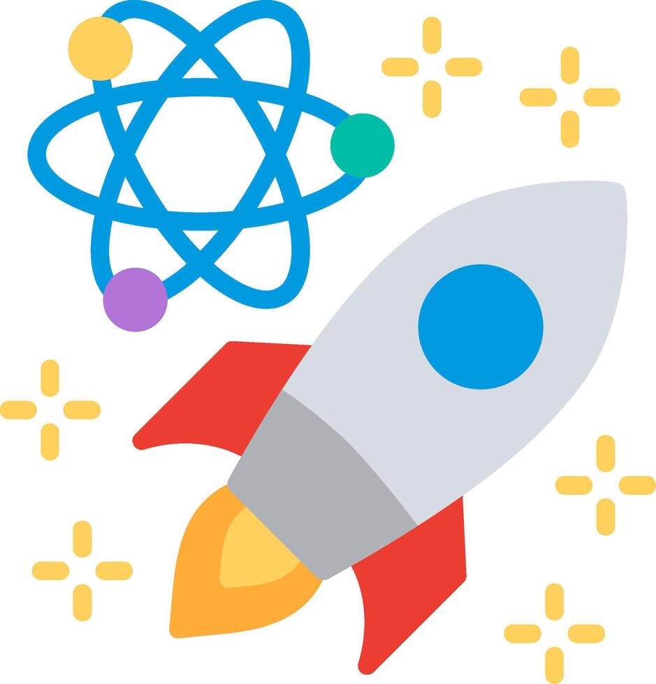 Rocket Science Flat Icon Design vector