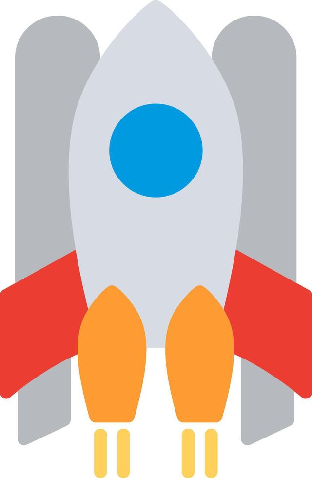 Spaceship Flat Icon Design vector
