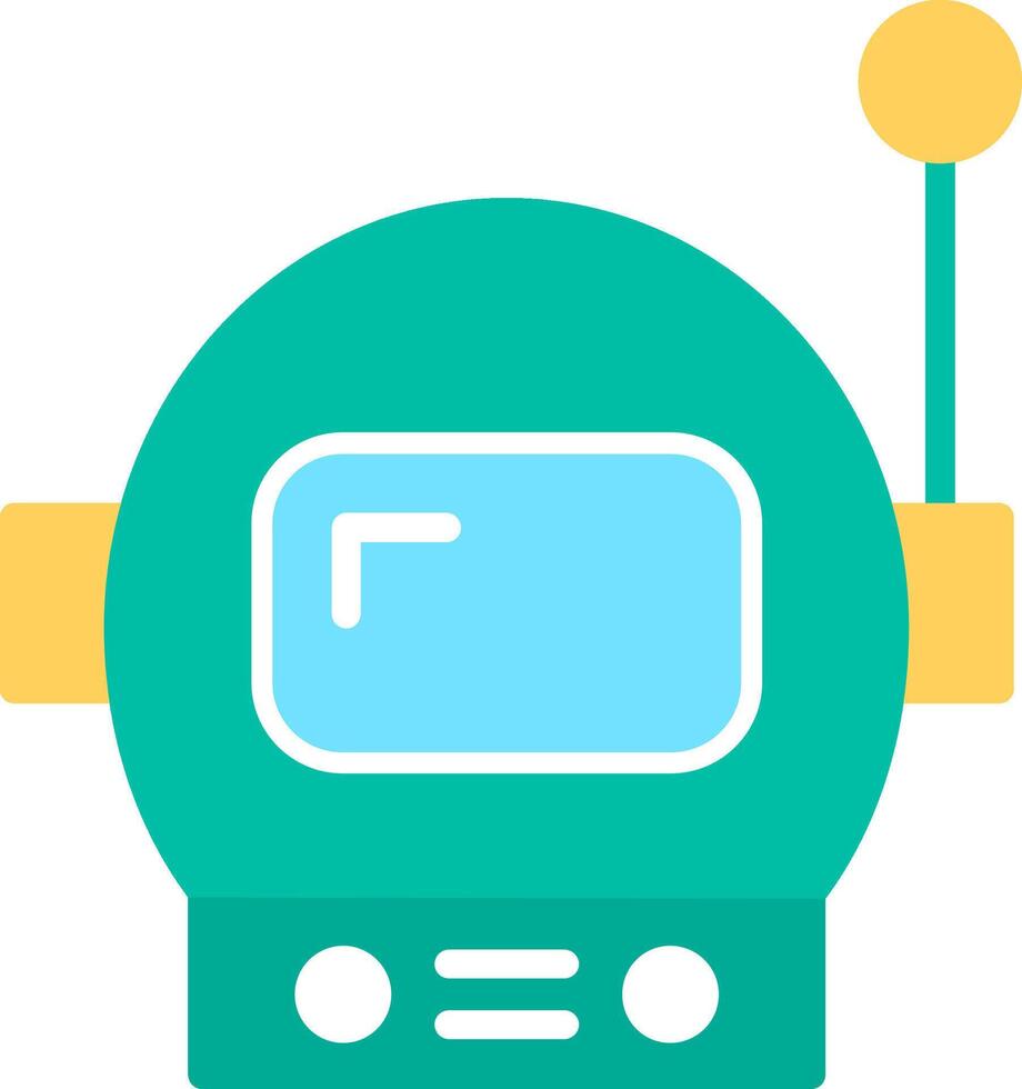 Astronaut Helmet Flat Icon Design vector