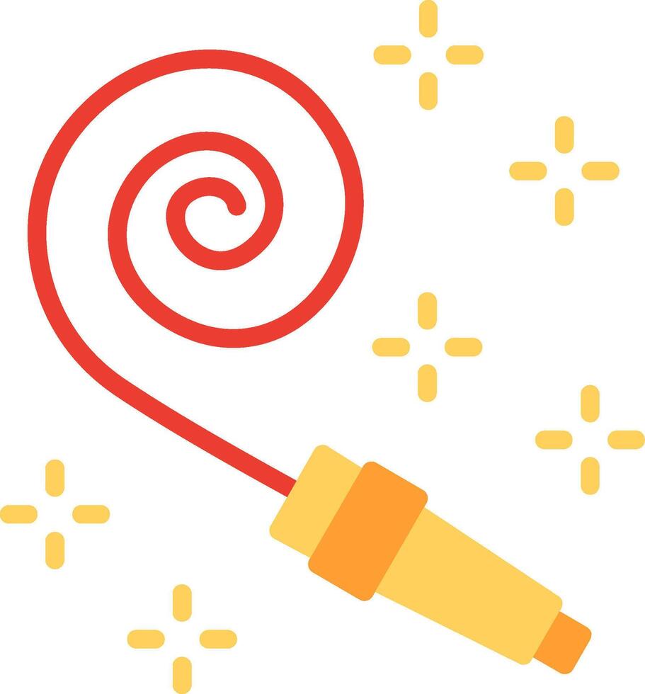 Party Blower Flat Icon Design vector