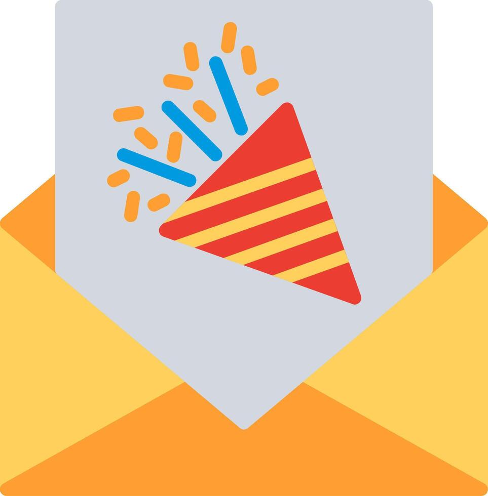 New Year Card Flat Icon Design vector