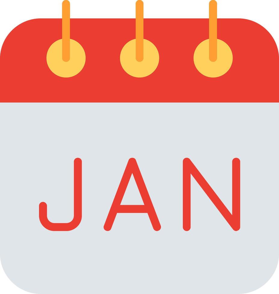 January Flat Icon Design vector