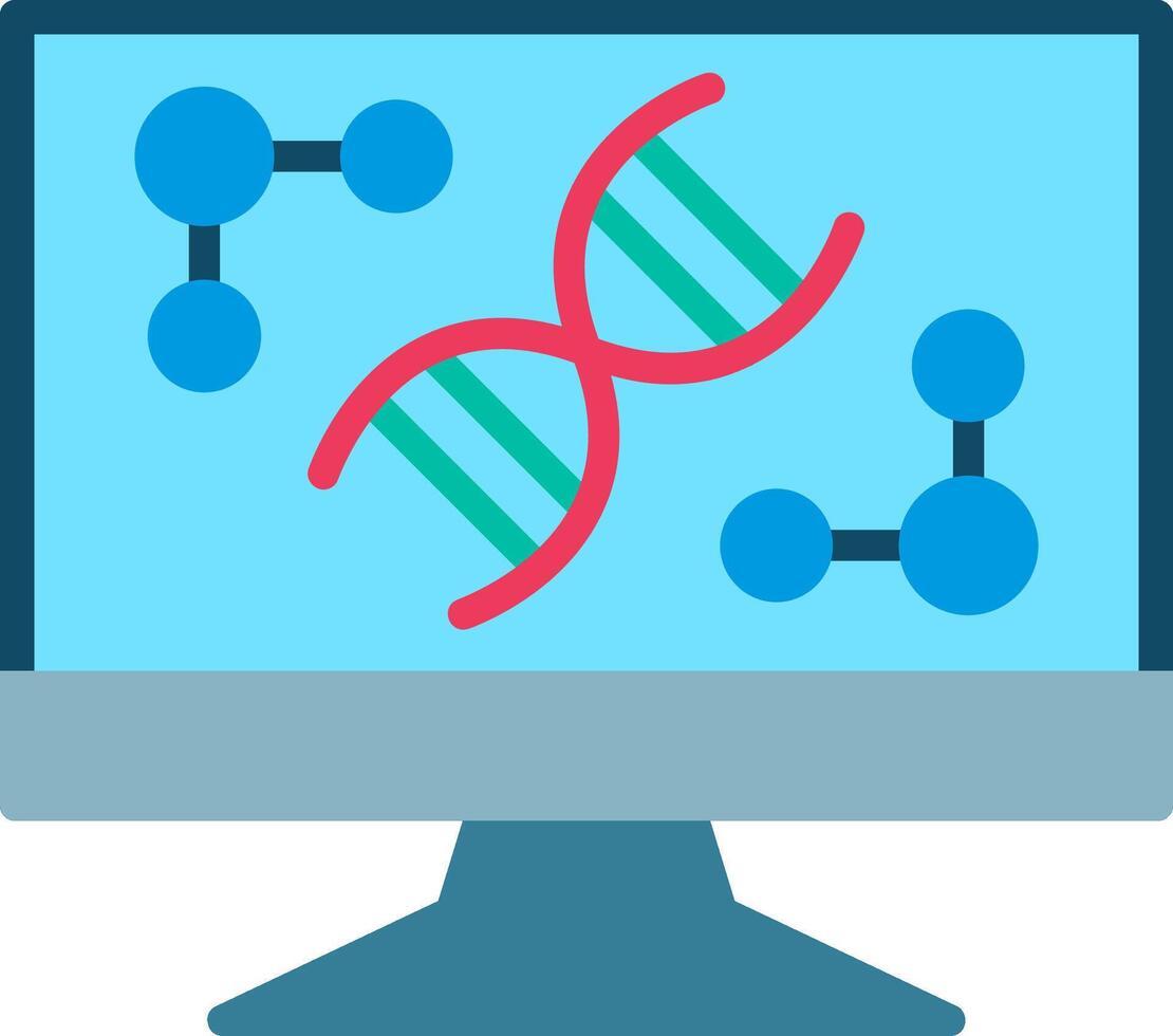 Dna strand Flat Icon Design vector