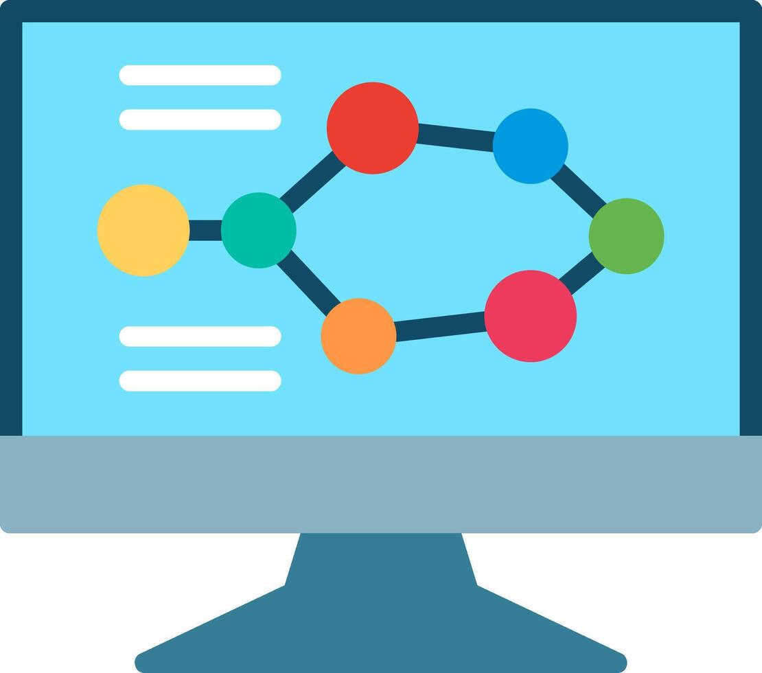 Bioinformatics Flat Icon Design vector