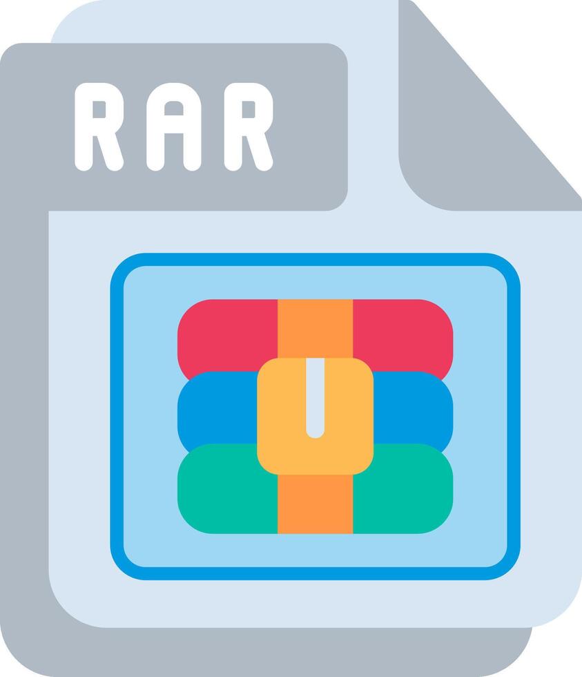 RAR Flat Illustration Design vector