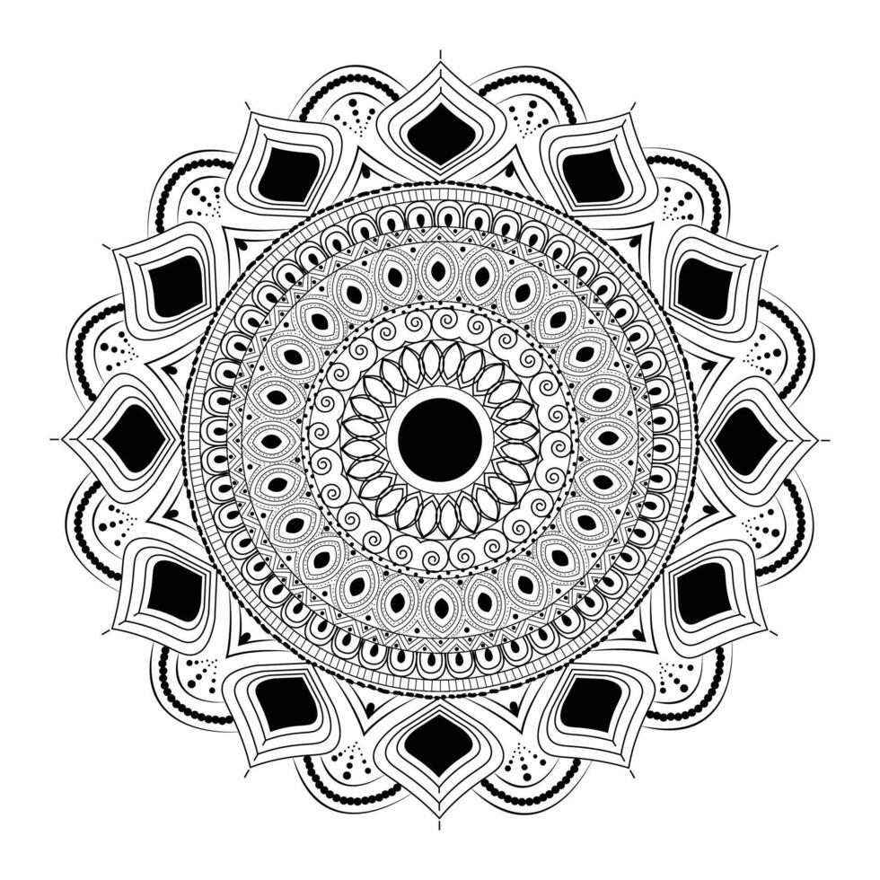 Geometric Mandala Pattern Design in Line Art vector