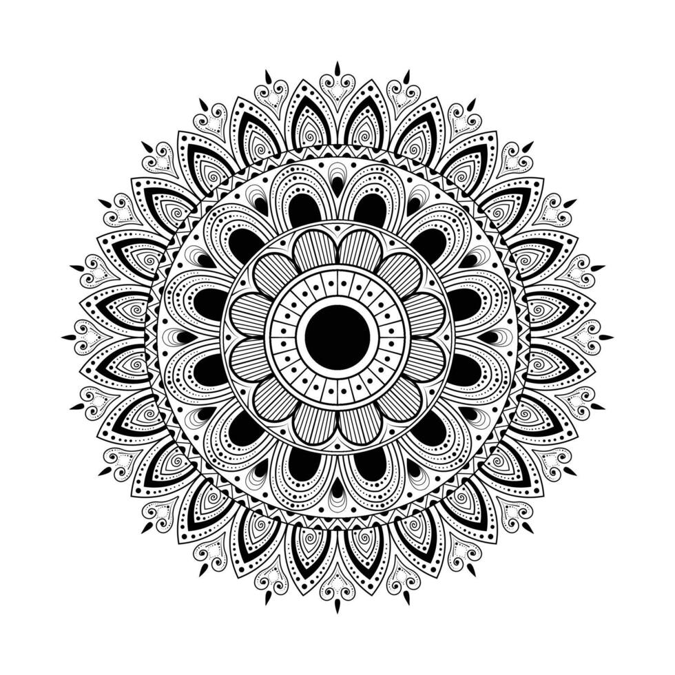 Geometric Mandala Pattern Design in Line Art. vector