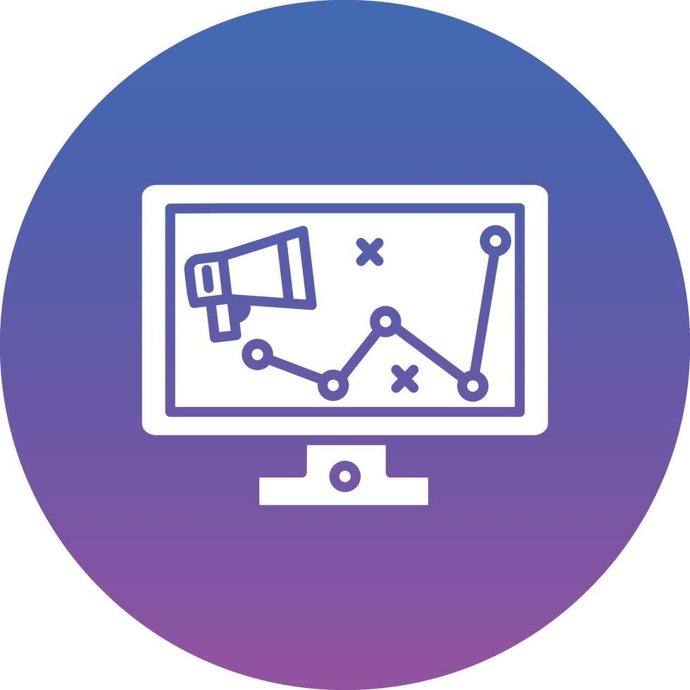 A computer monitor with a graph on it vector