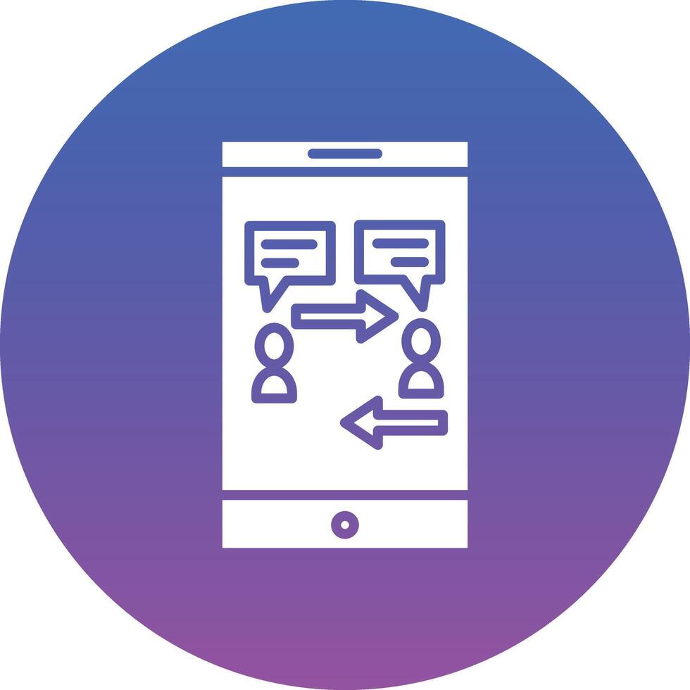 A phone with a chat bubble icon on it vector