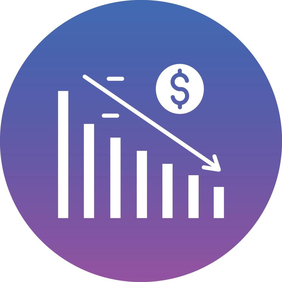 Decline Diagram Illustration Icon vector