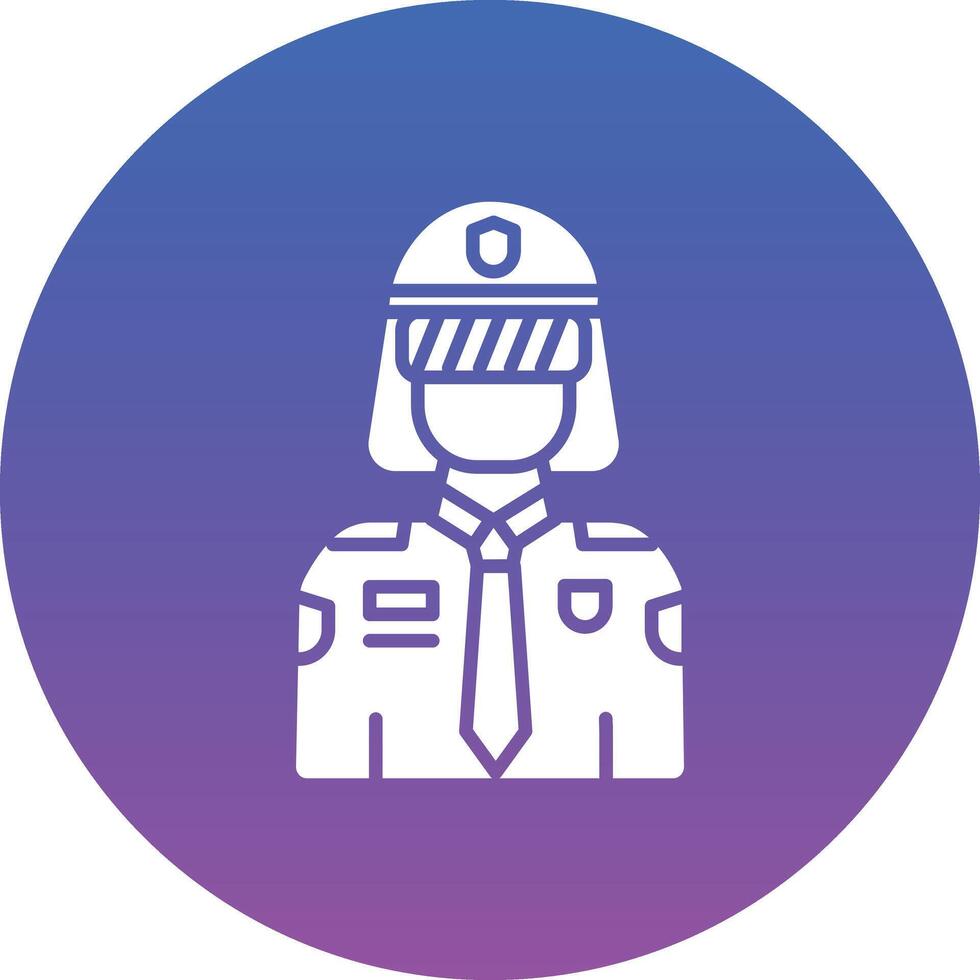 Lady Police Illustration Icon vector