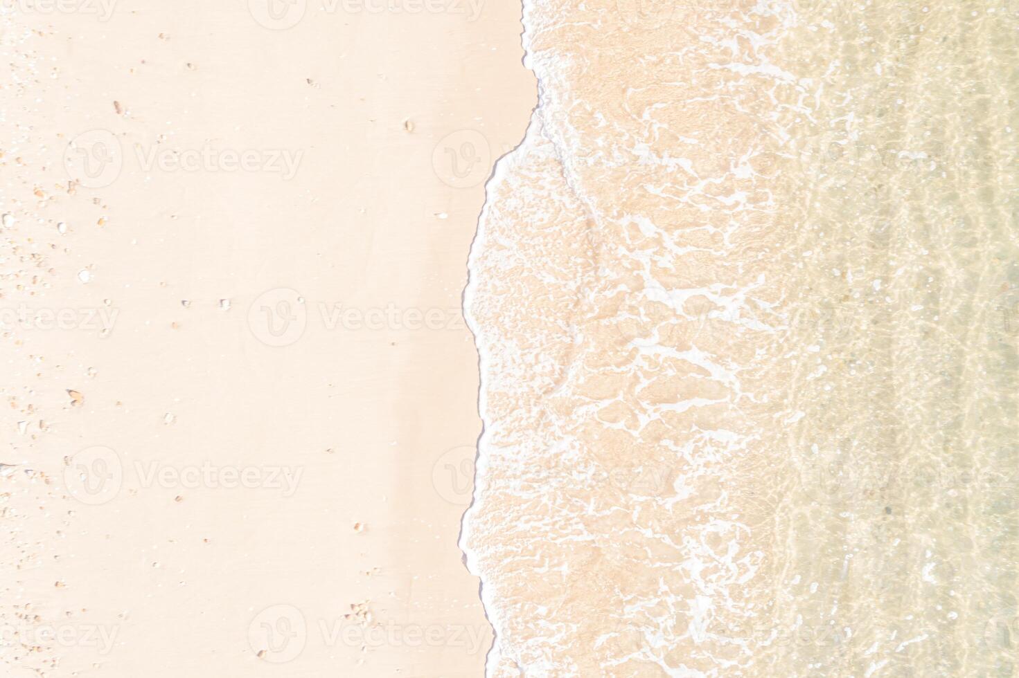 paradisiacal beach of turquoise waters from a zenithal drone view, summer concept background photo