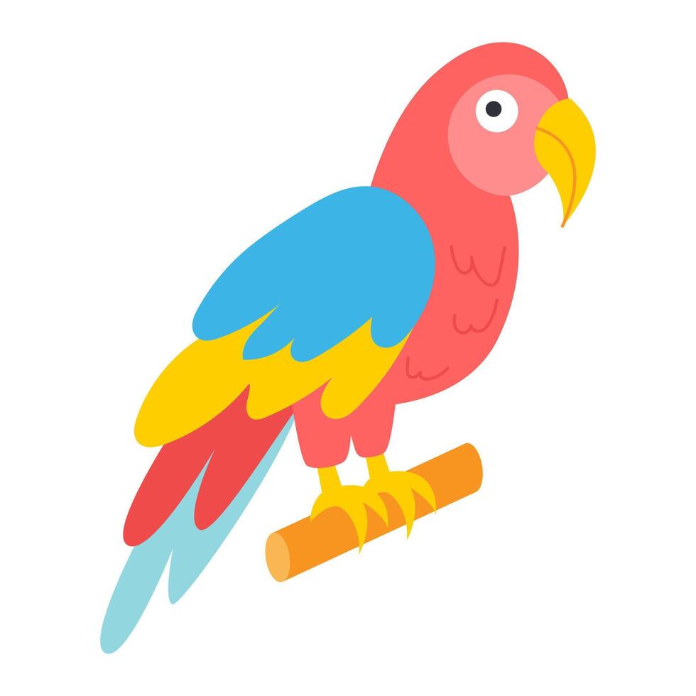 Bright parrot. Parrot favorite of pirates. illustration. vector