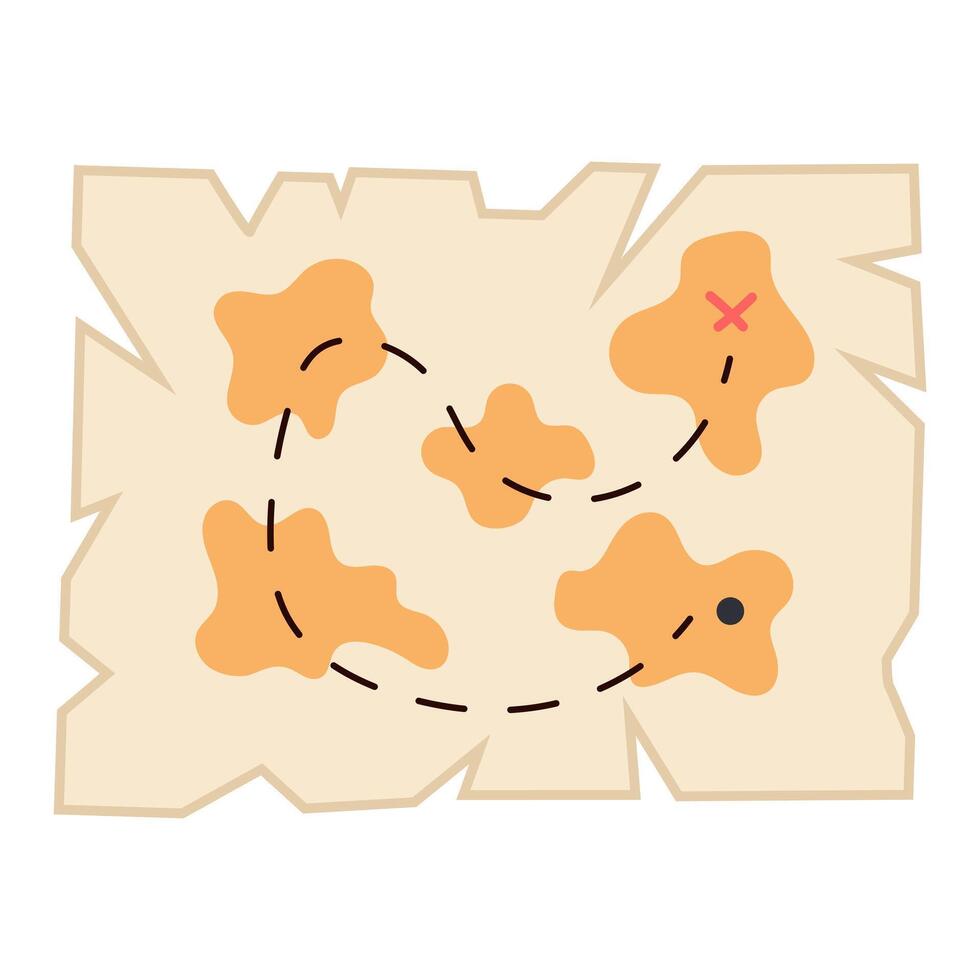Treasure map. Old pirate map. illustration. vector